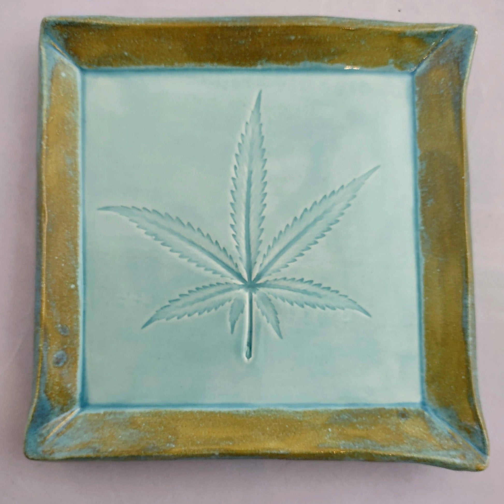 Square Ceramic Leaf Trays (Asst Colours) - High Koalaty