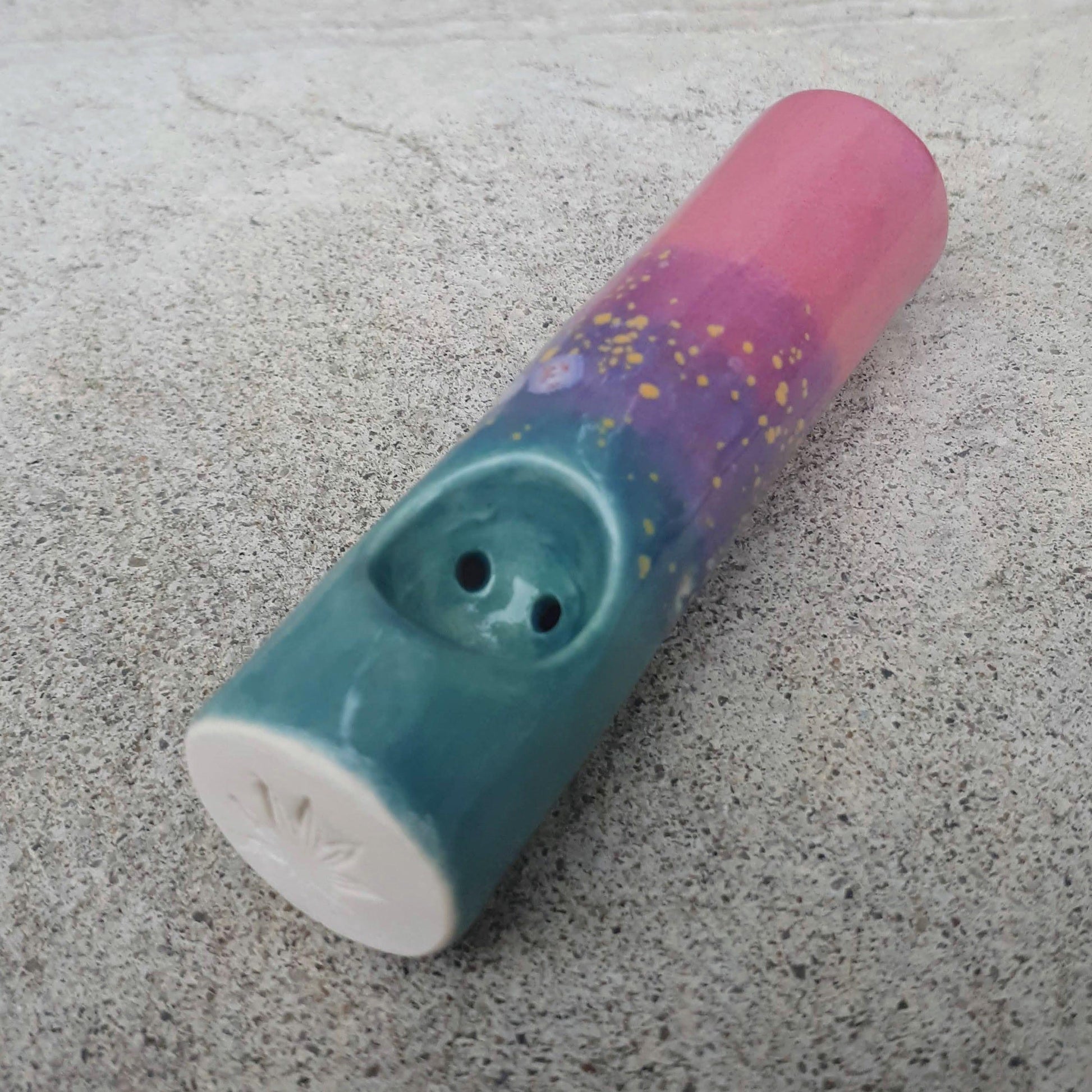 Cotton candy Dream Mini Cannabis Pipe side view