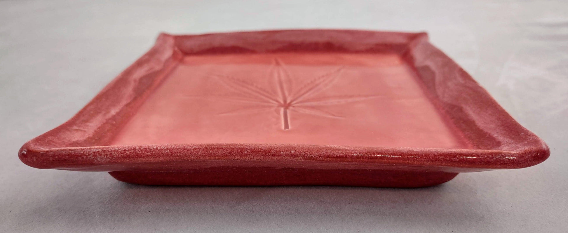 Square Ceramic Leaf Trays (Asst Colours) - High Koalaty