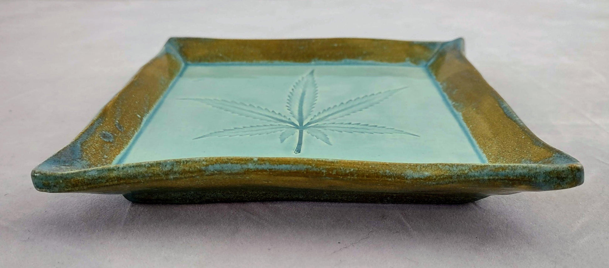Square Ceramic Leaf Trays (Asst Colours) - High Koalaty