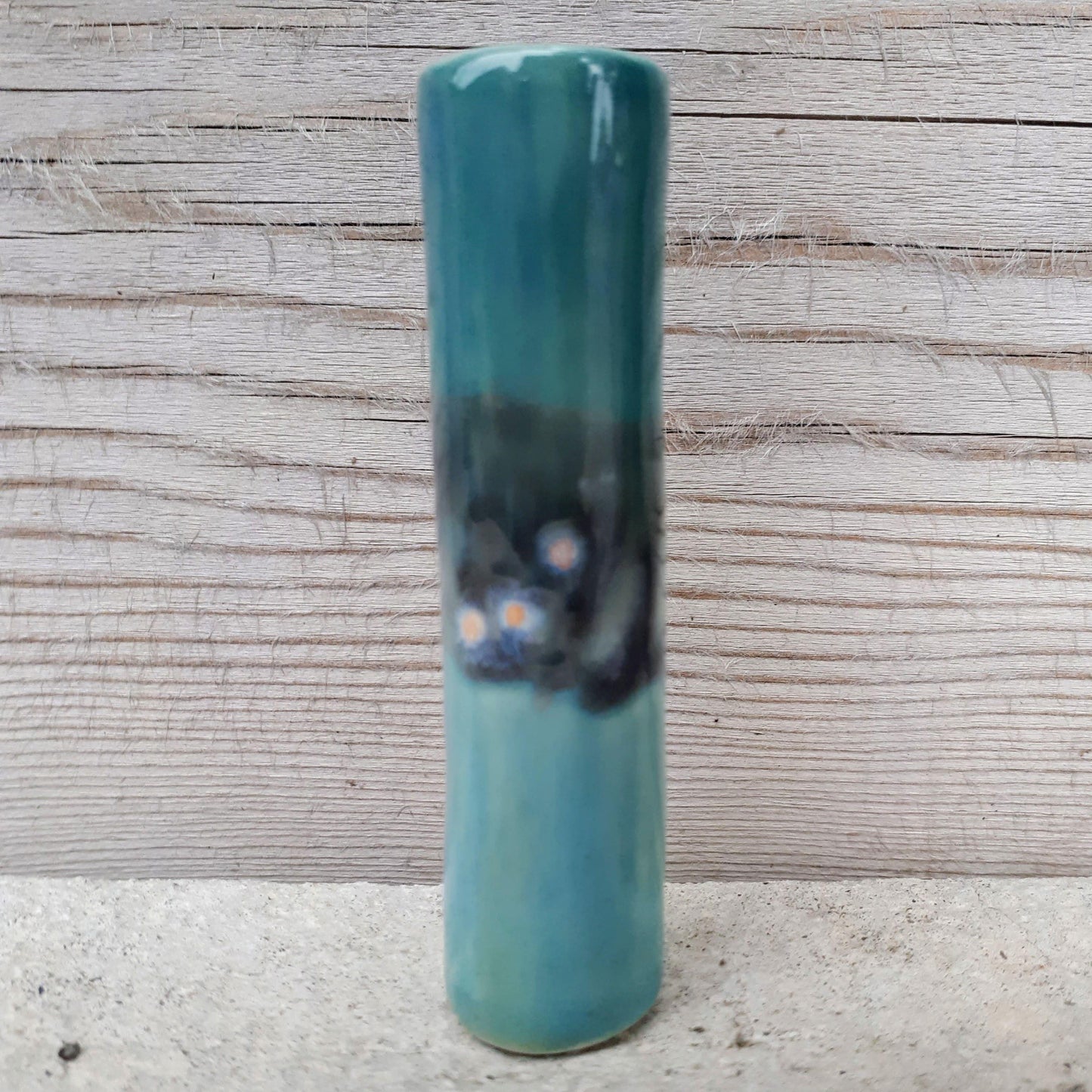 Blue Dream Mini Cananabis Purse pipe back view standing on end